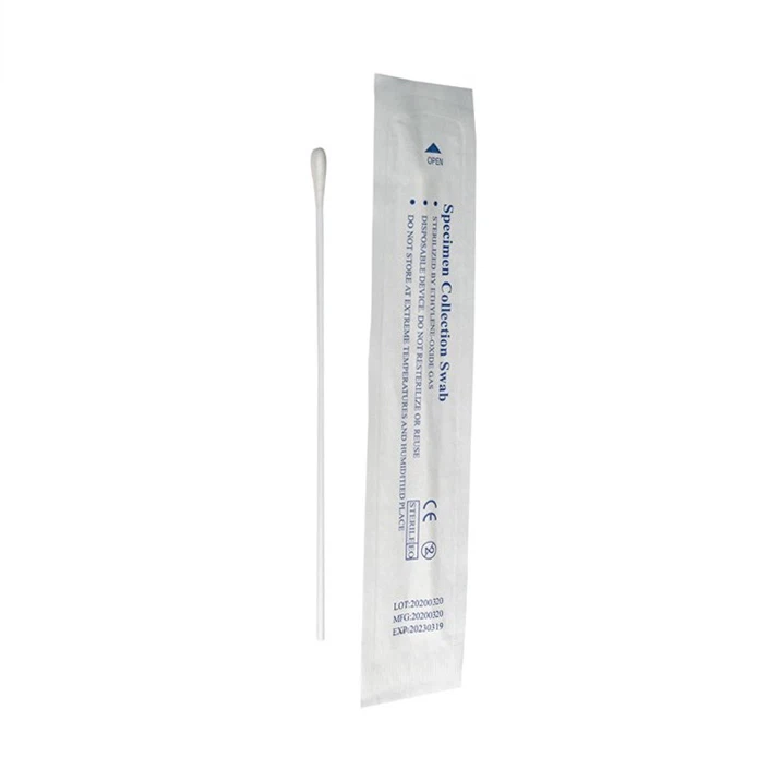 Disposable Flexible Specimen Collection Rapid Test Rayon Throat Swab With Individual Pack